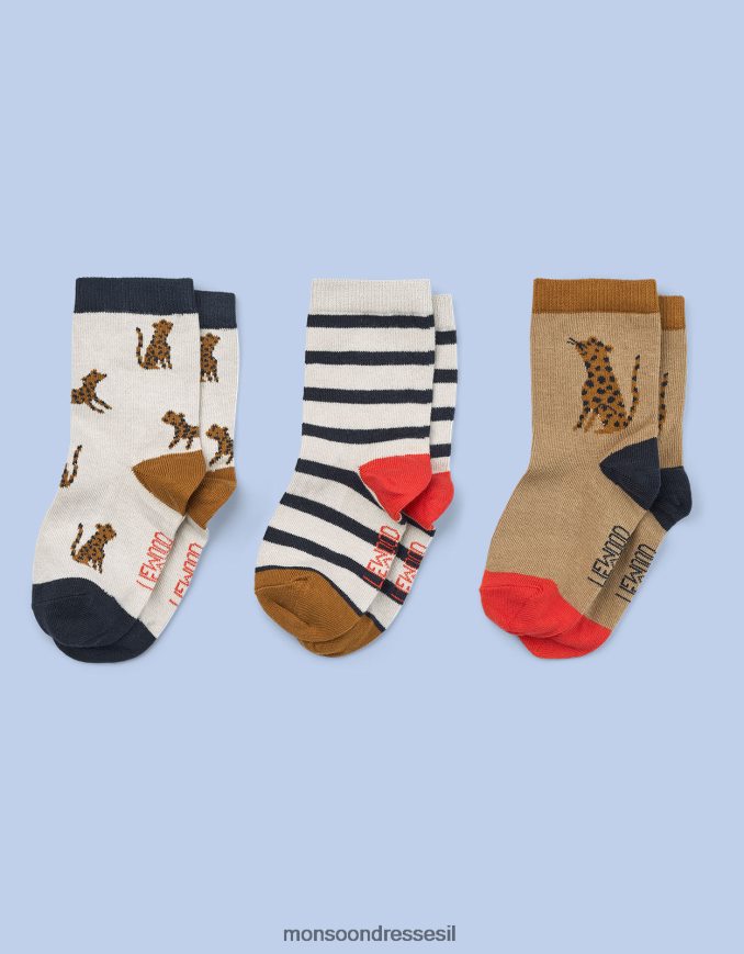 אבזר Monsoon סט של שלושה גרביים בהדפס נמר של liewood silas רַב יְלָדִים HTJ0TZ2468