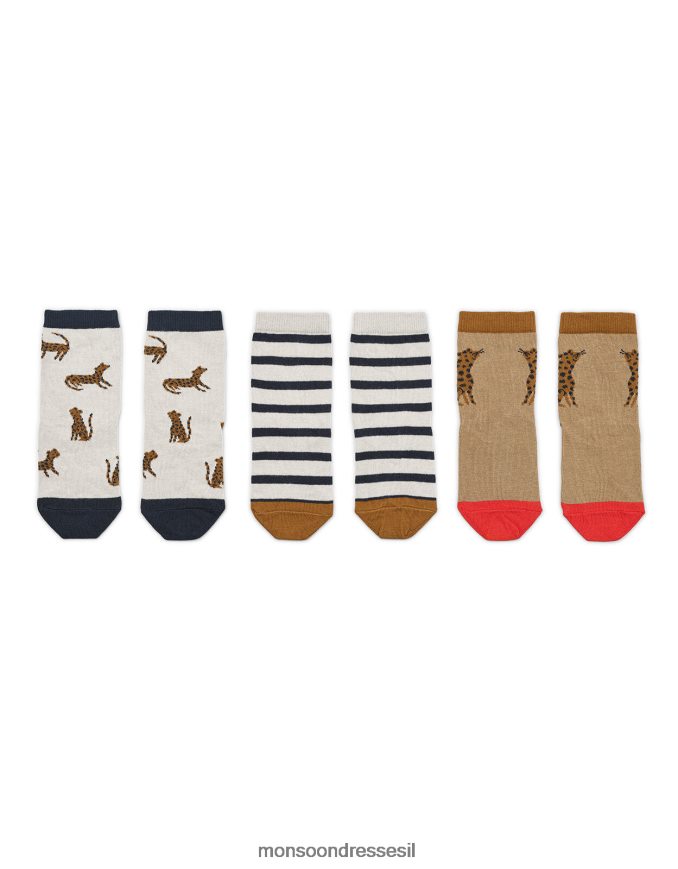 אבזר Monsoon סט של שלושה גרביים בהדפס נמר של liewood silas רַב יְלָדִים HTJ0TZ2468