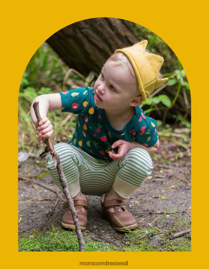 הַלבָּשָׁה Monsoon חולצת טריקו עם תיקון ירקות של little radicals ומשחקי ג'וגר ירוק יְלָדִים HTJ0TZ2278