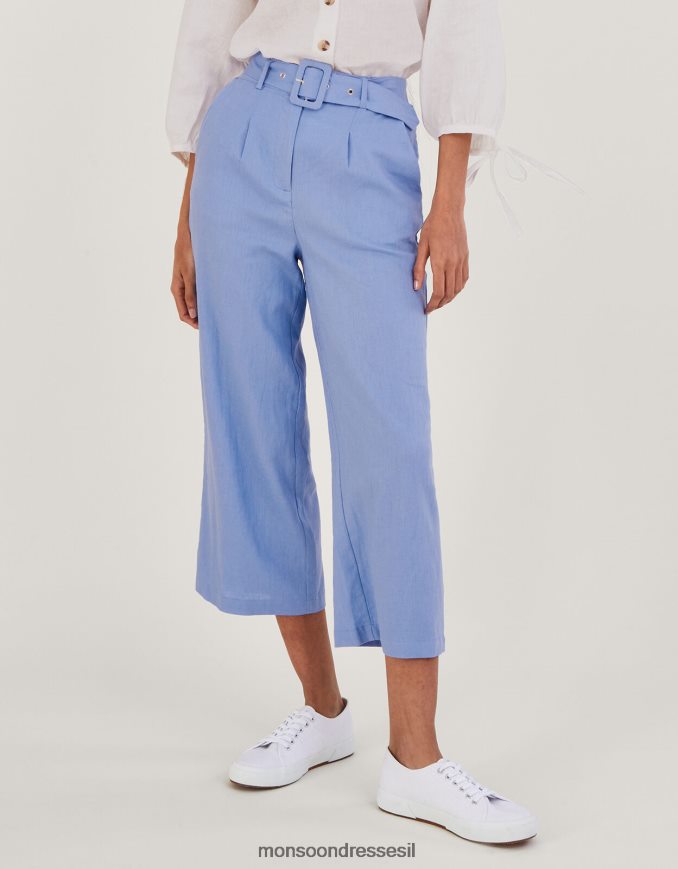 הַלבָּשָׁה Monsoon כותנות פשתן חגורות של livia כְּחוֹל נשים HTJ0TZ911