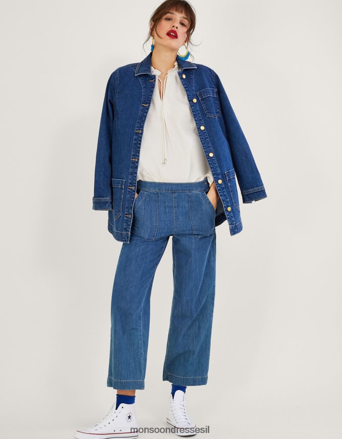 הַלבָּשָׁה Monsoon גופיית lydie frill בתערובת פשתן שֶׁנהָב נשים HTJ0TZ544