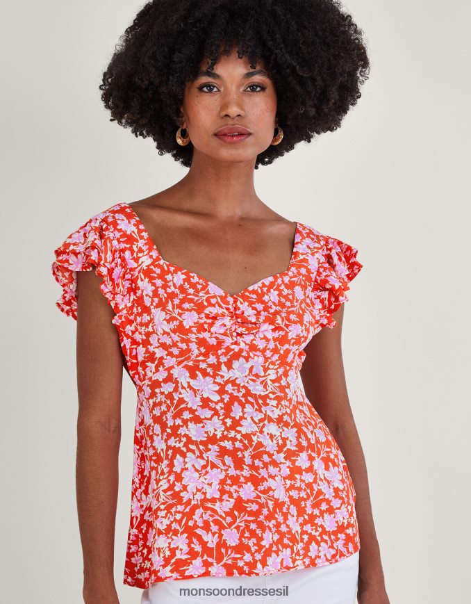 הַלבָּשָׁה Monsoon גופיית myra בוויסקוזה בת קיימא אָדוֹם נשים HTJ0TZ205