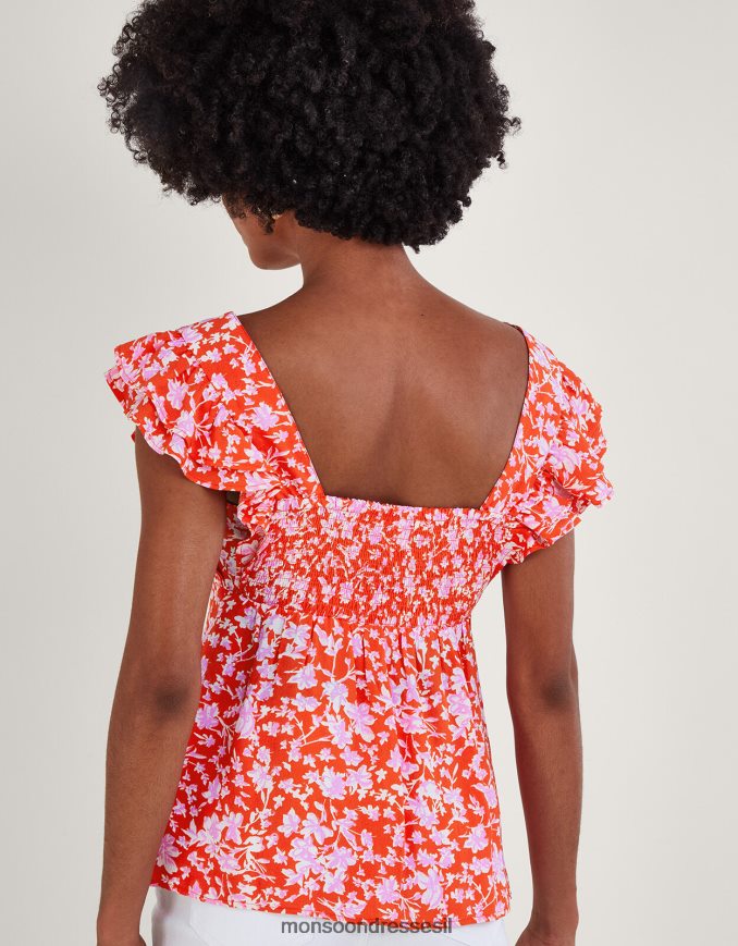 הַלבָּשָׁה Monsoon גופיית myra בוויסקוזה בת קיימא אָדוֹם נשים HTJ0TZ205