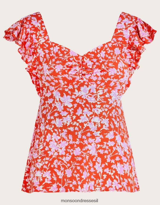 הַלבָּשָׁה Monsoon גופיית myra בוויסקוזה בת קיימא אָדוֹם נשים HTJ0TZ205