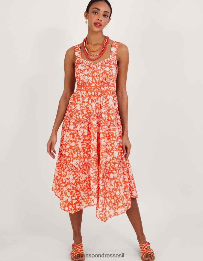 הַלבָּשָׁה Monsoon שמלת מכפלת של myra תפוז נשים HTJ0TZ784