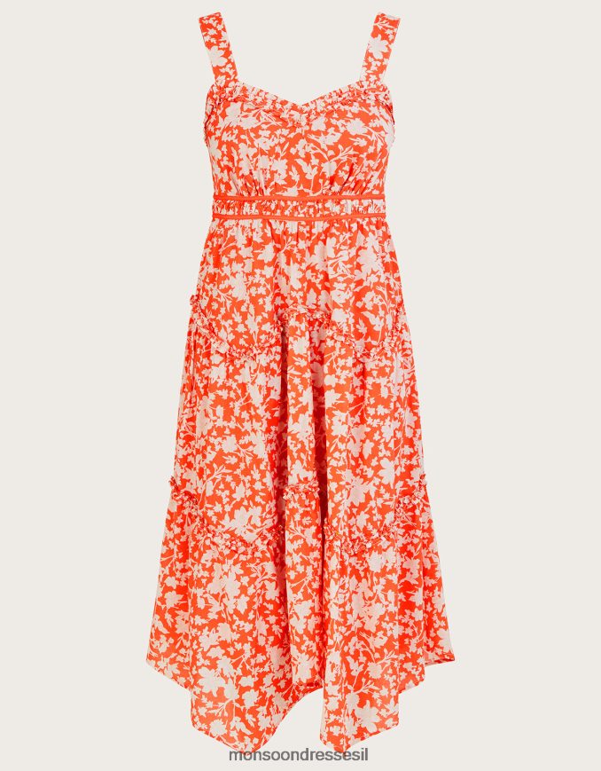 הַלבָּשָׁה Monsoon שמלת מכפלת של myra תפוז נשים HTJ0TZ784