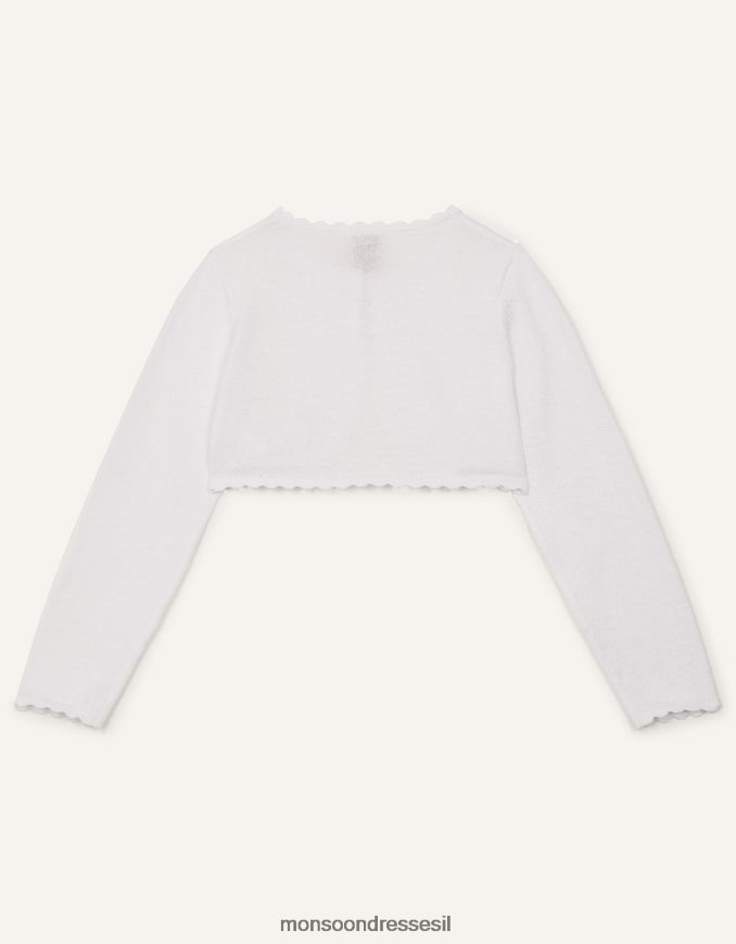 הַלבָּשָׁה Monsoon קרדיגן niamh לבן ילדה HTJ0TZ1972