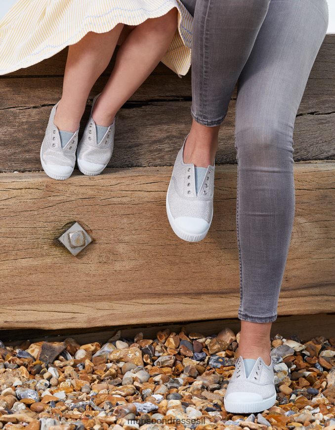 הַנעָלָה Monsoon המפטון קנבס שזיף plimsolls כסף כסף יְלָדִים HTJ0TZ2366