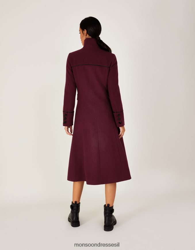 הַלבָּשָׁה Monsoon מעיל משפך פיונה pu אדום (ברי) נשים HTJ0TZ589