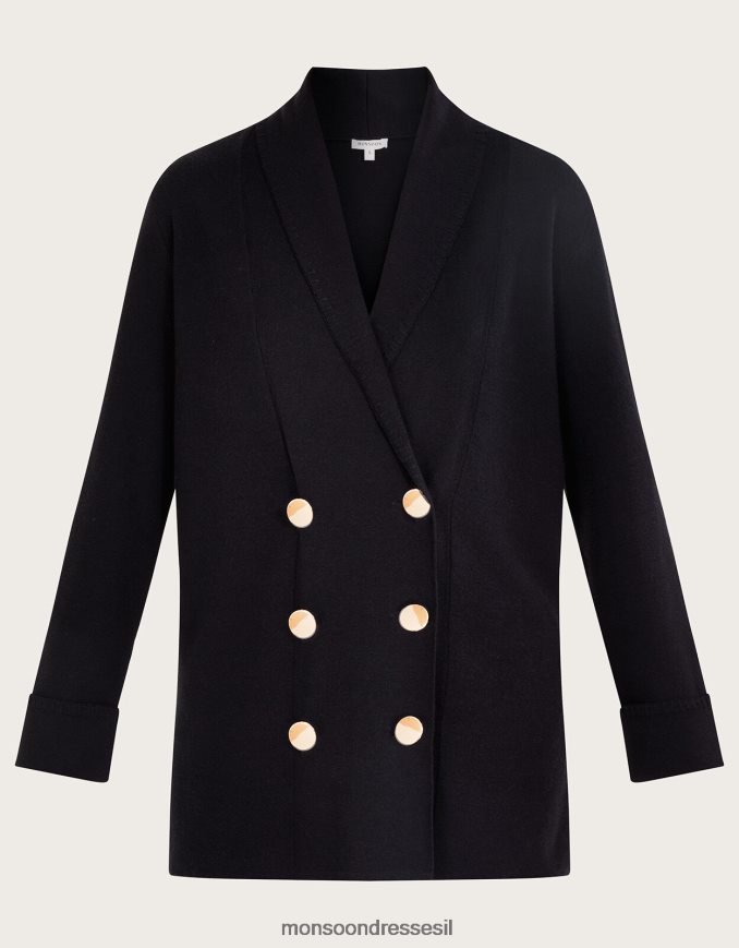 הַלבָּשָׁה Monsoon sia shawl coatigan שָׁחוֹר נשים HTJ0TZ56