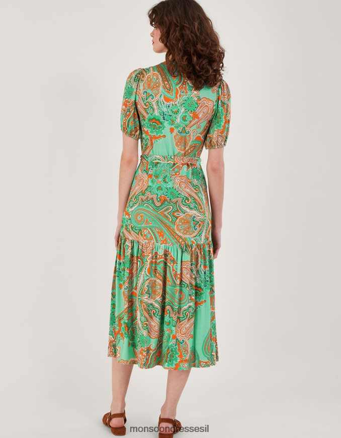 הַלבָּשָׁה Monsoon שמלה בהדפס צעיף skye ירוק נשים HTJ0TZ178