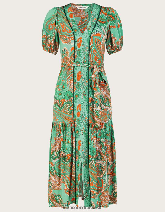 הַלבָּשָׁה Monsoon שמלה בהדפס צעיף skye ירוק נשים HTJ0TZ178