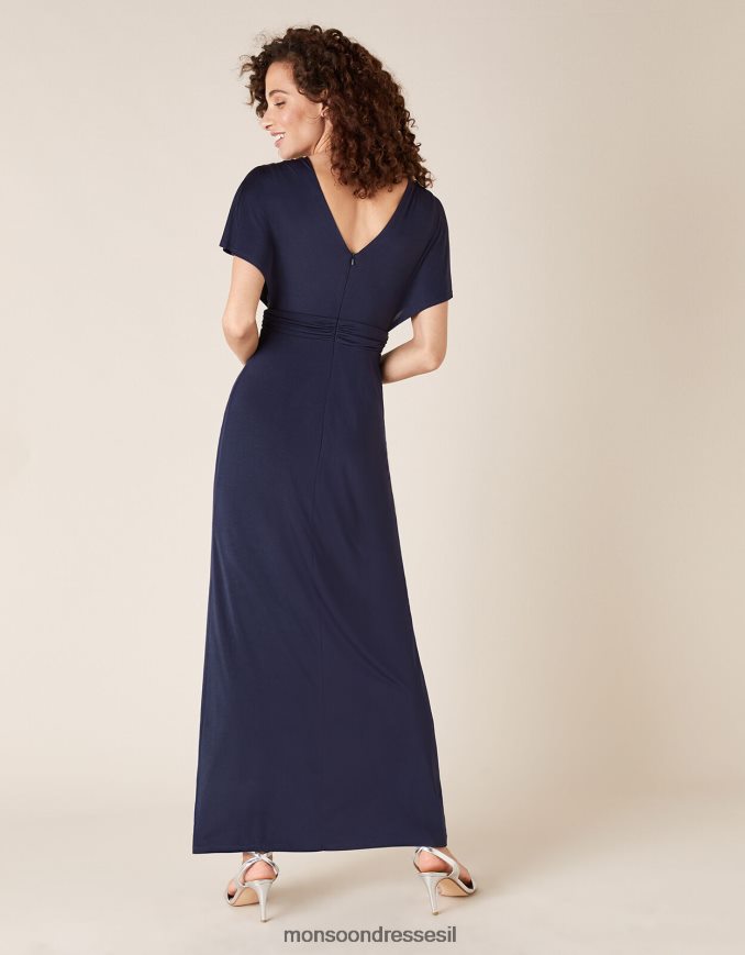 הַלבָּשָׁה Monsoon שמלת מקסי ג'סיקה slinky jersey כחול (צי) נשים HTJ0TZ1145