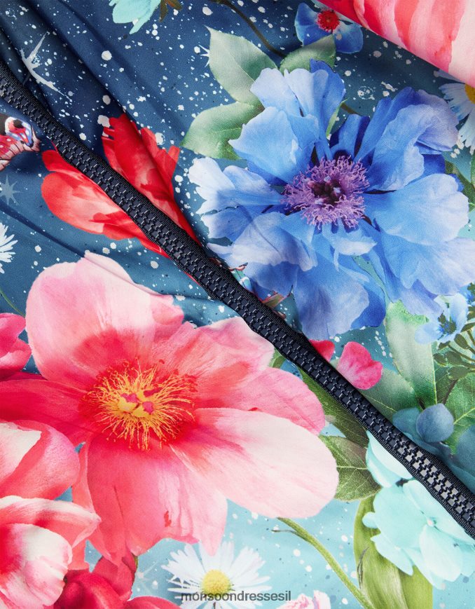 הַלבָּשָׁה Monsoon מעיל מרופד מודפס star meadow ירוק כחלחל ילדה HTJ0TZ1837