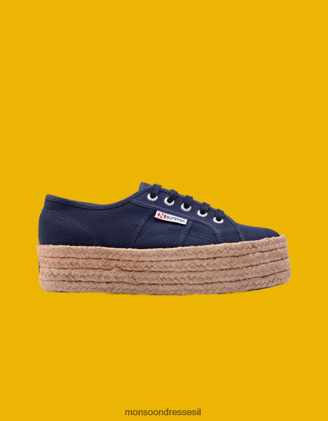 הַנעָלָה Monsoon superga 2790 cotrope espadrille flatforms כחול כחול (צי) נשים HTJ0TZ1554