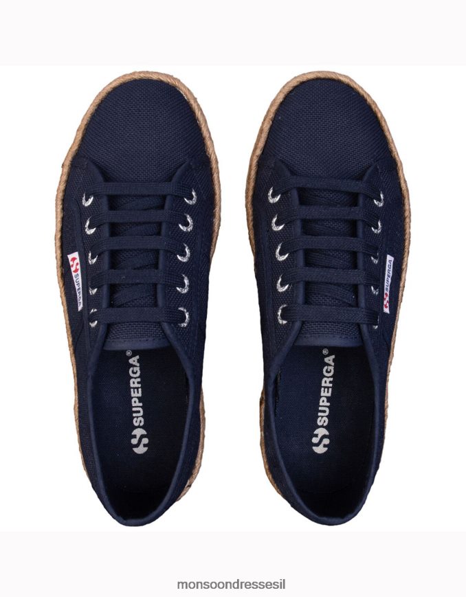 הַנעָלָה Monsoon superga 2790 cotrope espadrille flatforms כחול כחול (צי) נשים HTJ0TZ1554