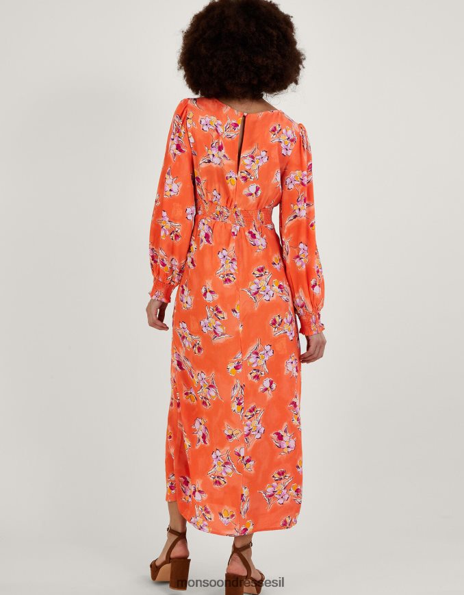 הַלבָּשָׁה Monsoon שמלת תה talitha בוויסקוזה בת קיימא תפוז נשים HTJ0TZ774