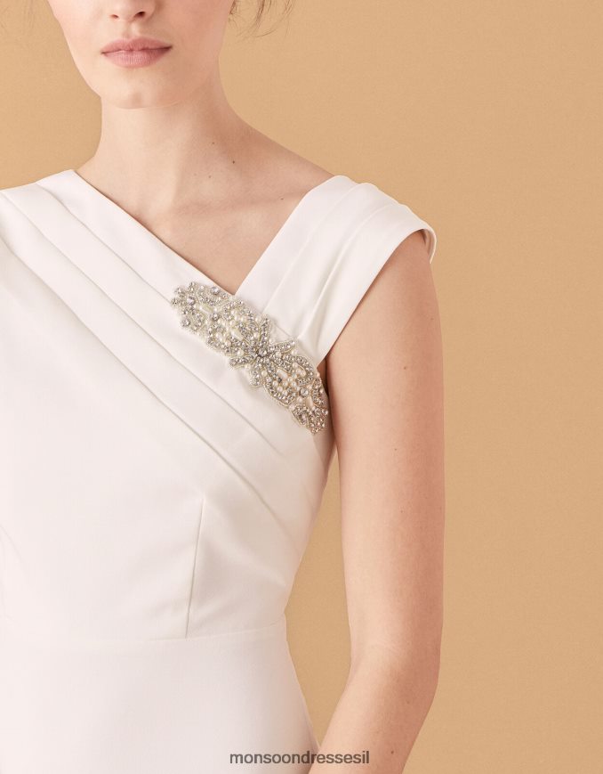 הַלבָּשָׁה Monsoon שמלת כלה סיכה מקושטת של tess שֶׁנהָב נשים HTJ0TZ1127