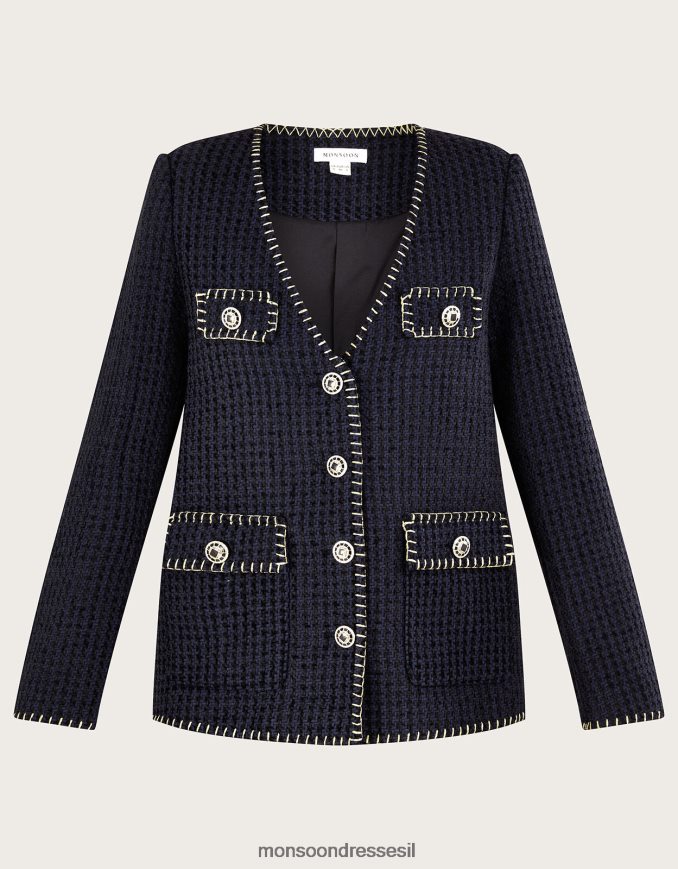 הַלבָּשָׁה Monsoon בלייזר טוויד של tilly שָׁחוֹר נשים HTJ0TZ130