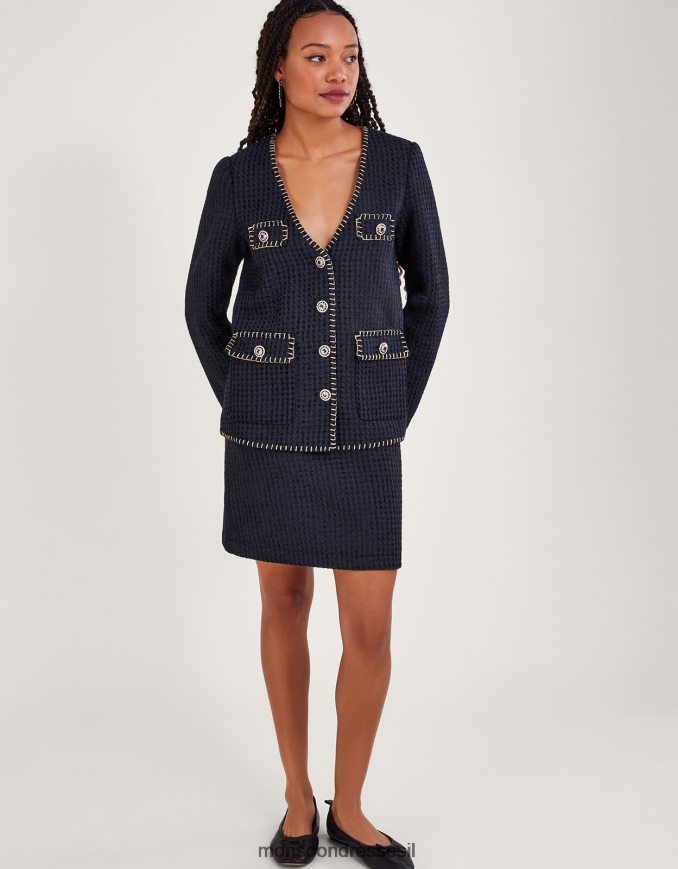 הַלבָּשָׁה Monsoon חצאית טוויד קצרה של tilly שָׁחוֹר נשים HTJ0TZ81