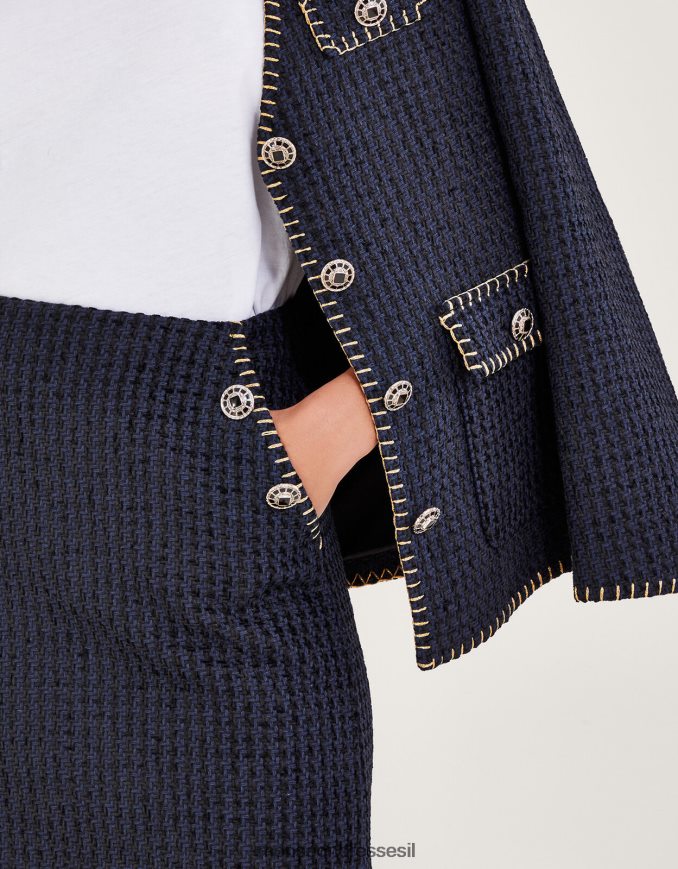 הַלבָּשָׁה Monsoon חצאית טוויד קצרה של tilly שָׁחוֹר נשים HTJ0TZ81