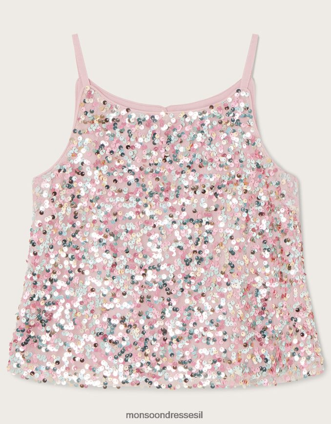 הַלבָּשָׁה Monsoon טופ רצועות נצנצים של truth disco וָרוֹד ילדה HTJ0TZ1608