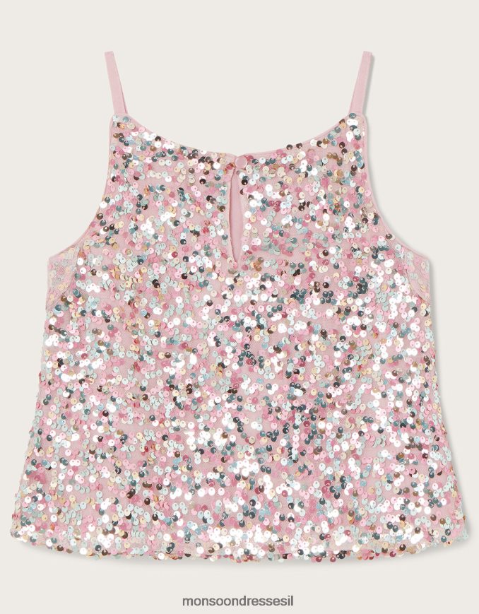 הַלבָּשָׁה Monsoon טופ רצועות נצנצים של truth disco וָרוֹד ילדה HTJ0TZ1608