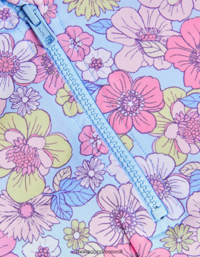 הַלבָּשָׁה Monsoon בגד ים שני חלקים רטרו פרחוני לתינוק עם הגנה upf50+ כְּחוֹל יְלָדִים HTJ0TZ2133